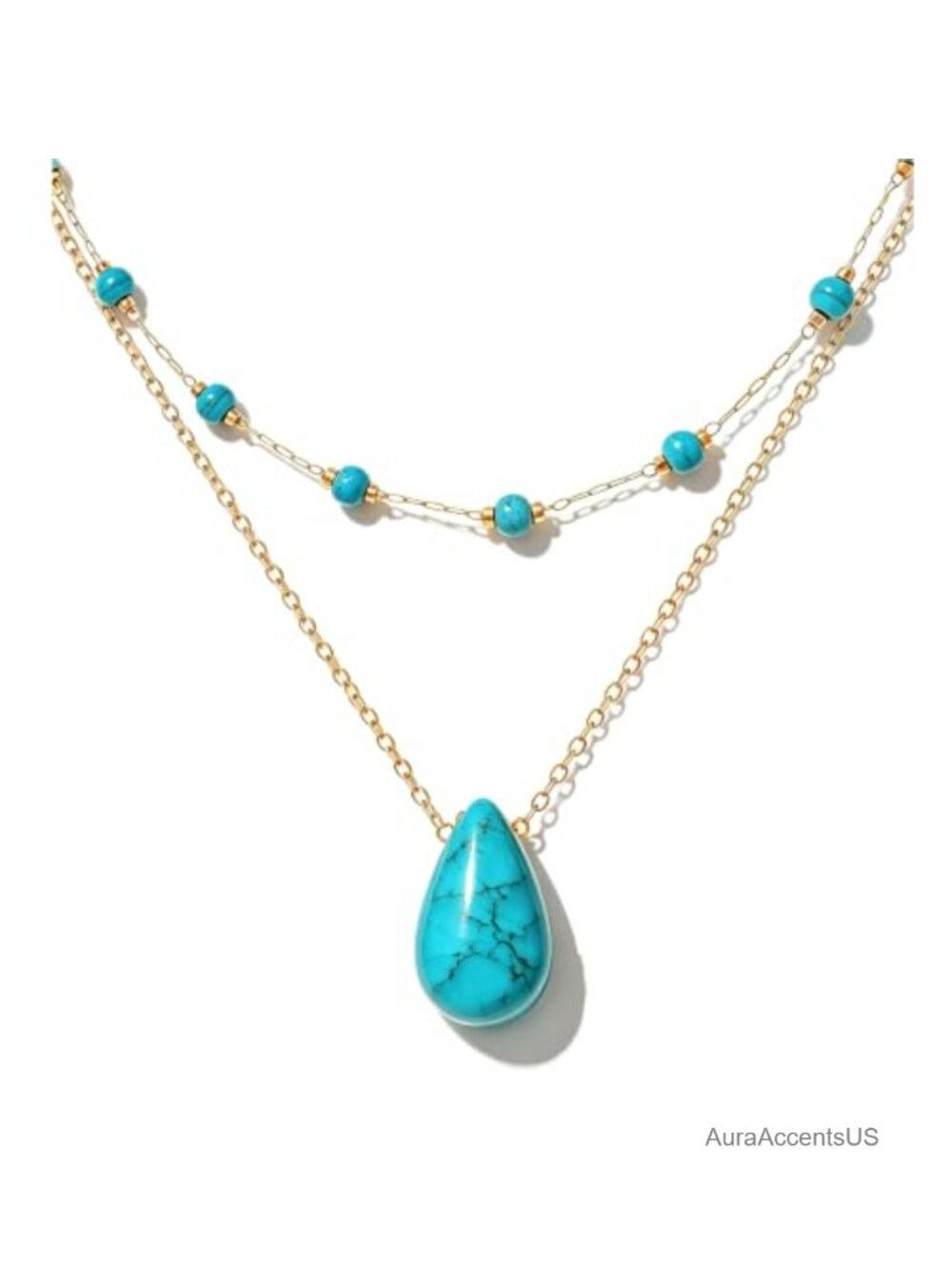 Sidlens Turquoise Layered Beaded Choker Necklace Boho Statement Women's Jewelry